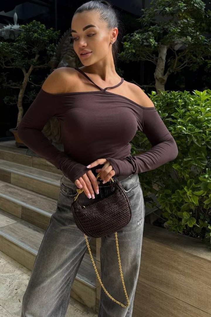 Лонгслив с открытыми плечами  SPL-7078A250