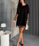 Черное нарядное платье  MIL-174A450