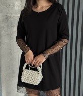 Черное нарядное платье  MIL-174A450