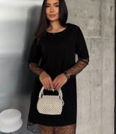 Черное нарядное платье  MIL-174A450