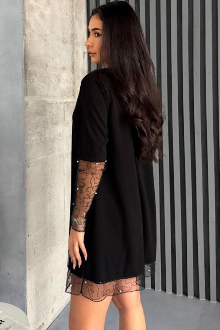 Черное нарядное платье  MIL-174A450