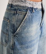 Джинси с  ажурним поясом AMU-2952A999