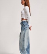 Джинси с  ажурним поясом AMU-2952A999