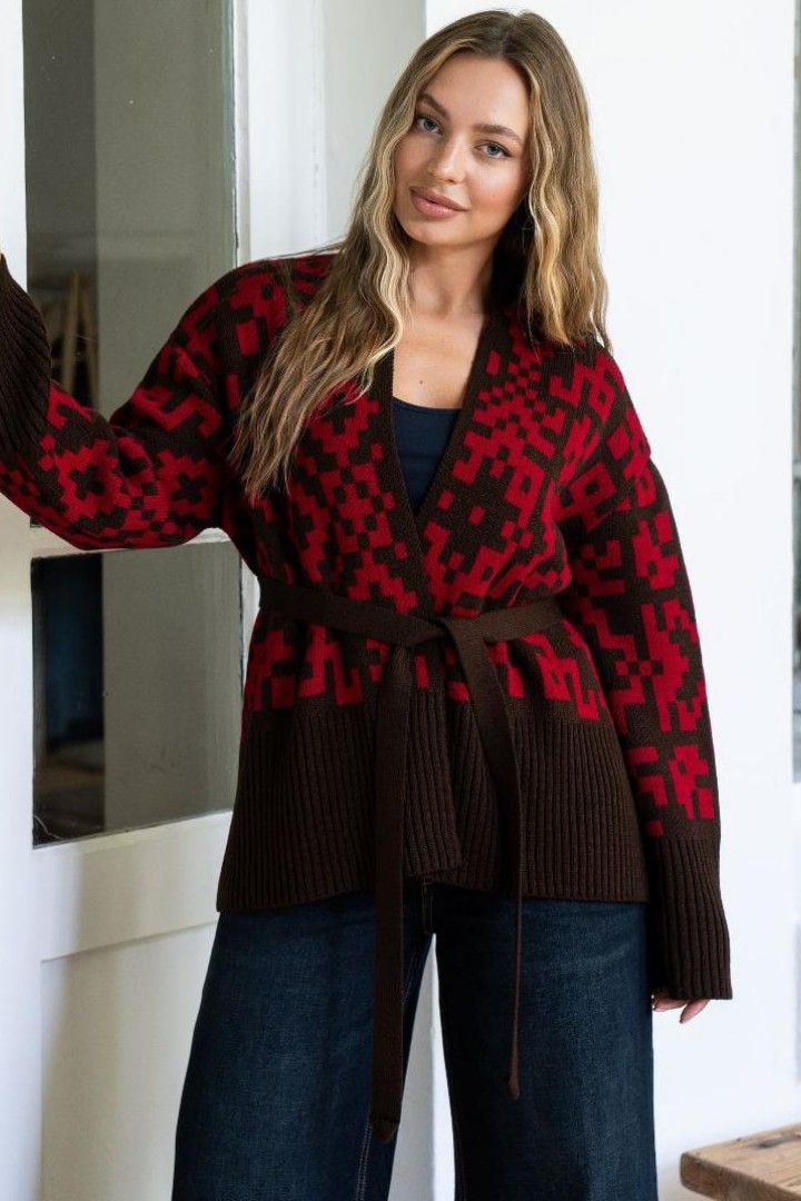 Кардиган с поясом ZAB-1111A625