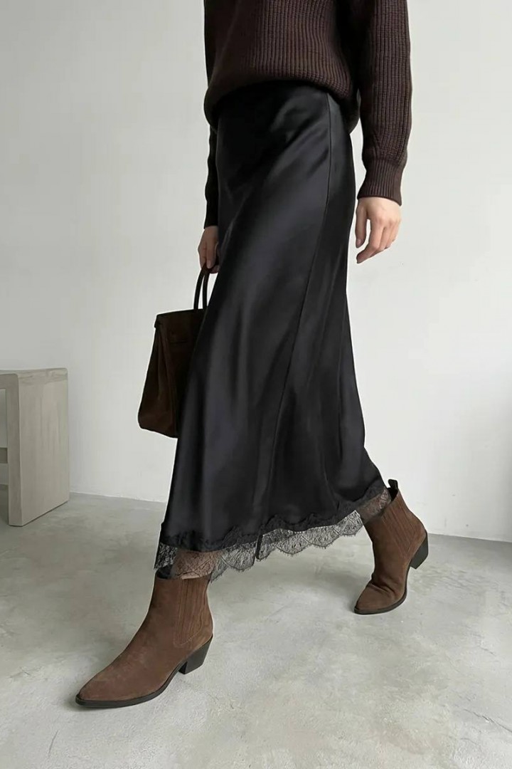 Юбка с кружевом  AMU-955A399