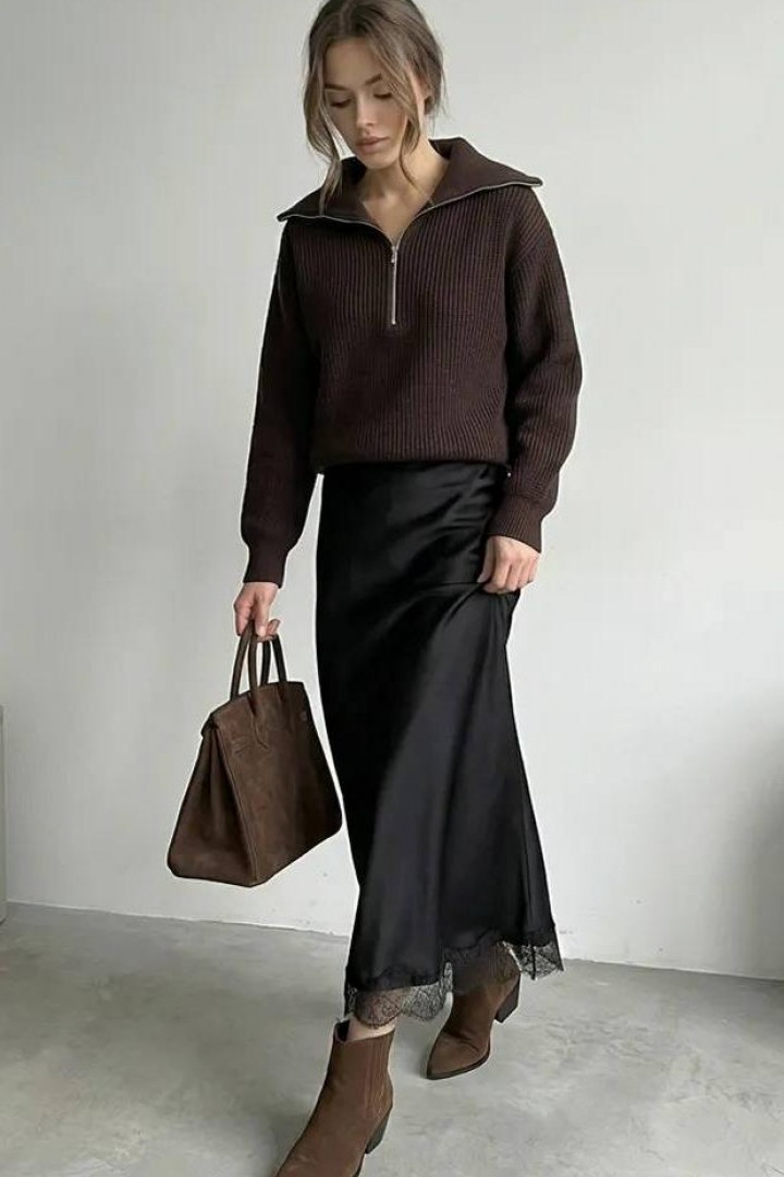 Юбка с кружевом  AMU-955A399