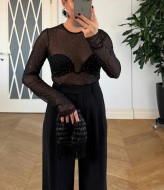 Прозорий  лонгслів  AMU-1484A399 