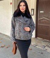 Бомбер женский с мехом  AMU-1414A1050