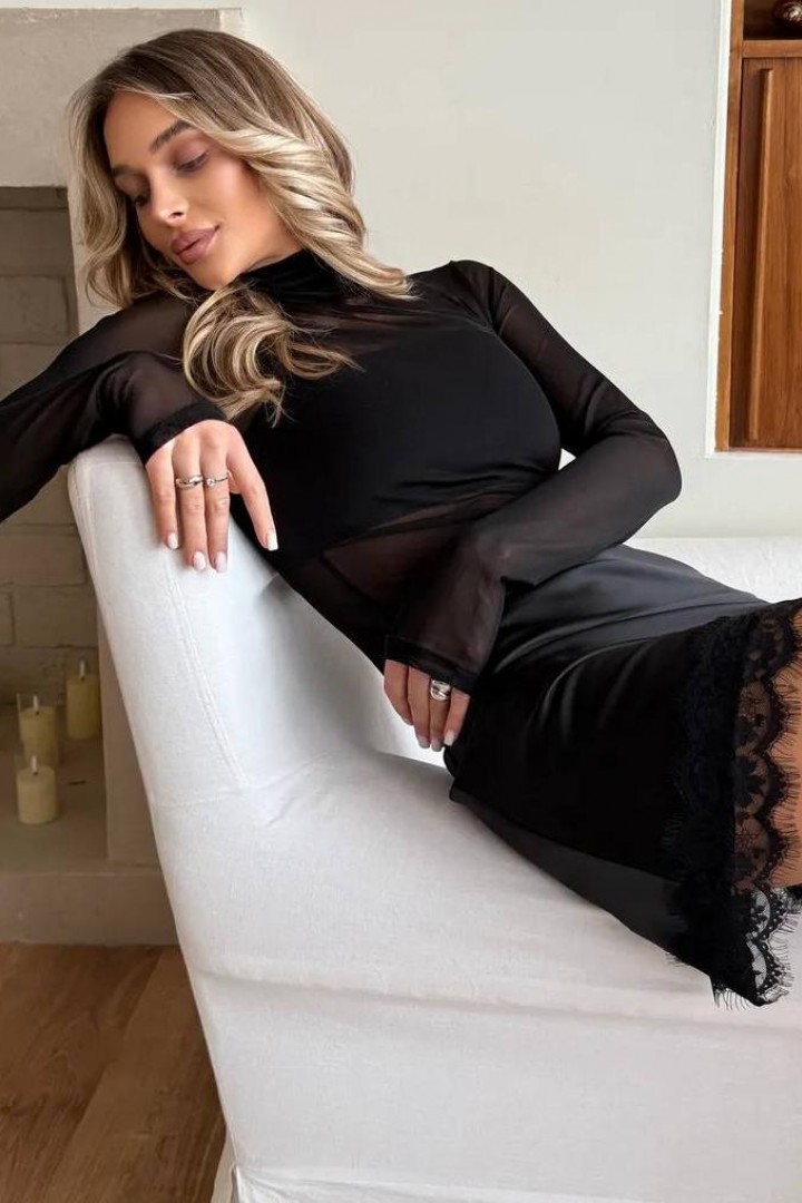 Короткая шёлковая юбка  AMU-954A360