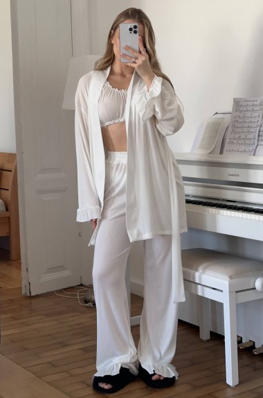 Піжама 3-ка халат, топ і штани NK-653A850 Піжама 3-ка халат, топ і штани NK-653A850