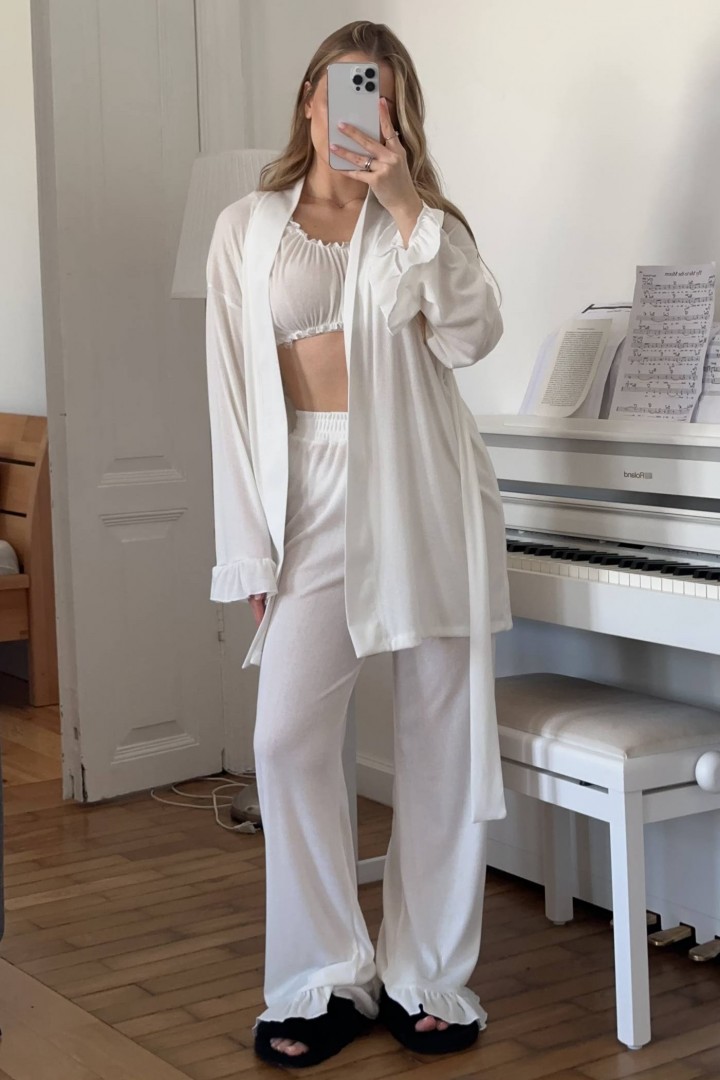 Піжама 3-ка халат, топ і штани NK-653A850