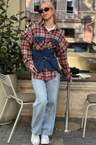 Джинсовый пояс корсет  BAV-2606A490