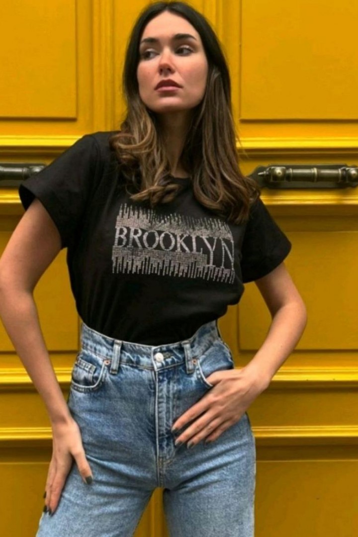 Футболка со стразами   ZAB-1116A220