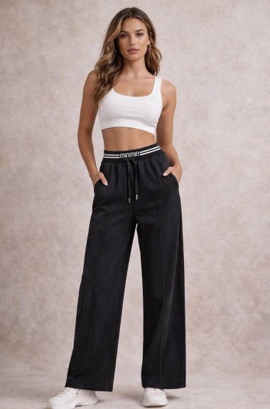 Штаны на широком поясе JK-01020A499 Штаны на широком поясе JK-01020A499