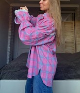 Рубашка в клетку с кружевом EPZ-503A590