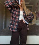 Рубашка в клетку с кружевом EPZ-503A590