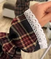 Рубашка в клетку с кружевом EPZ-503A590