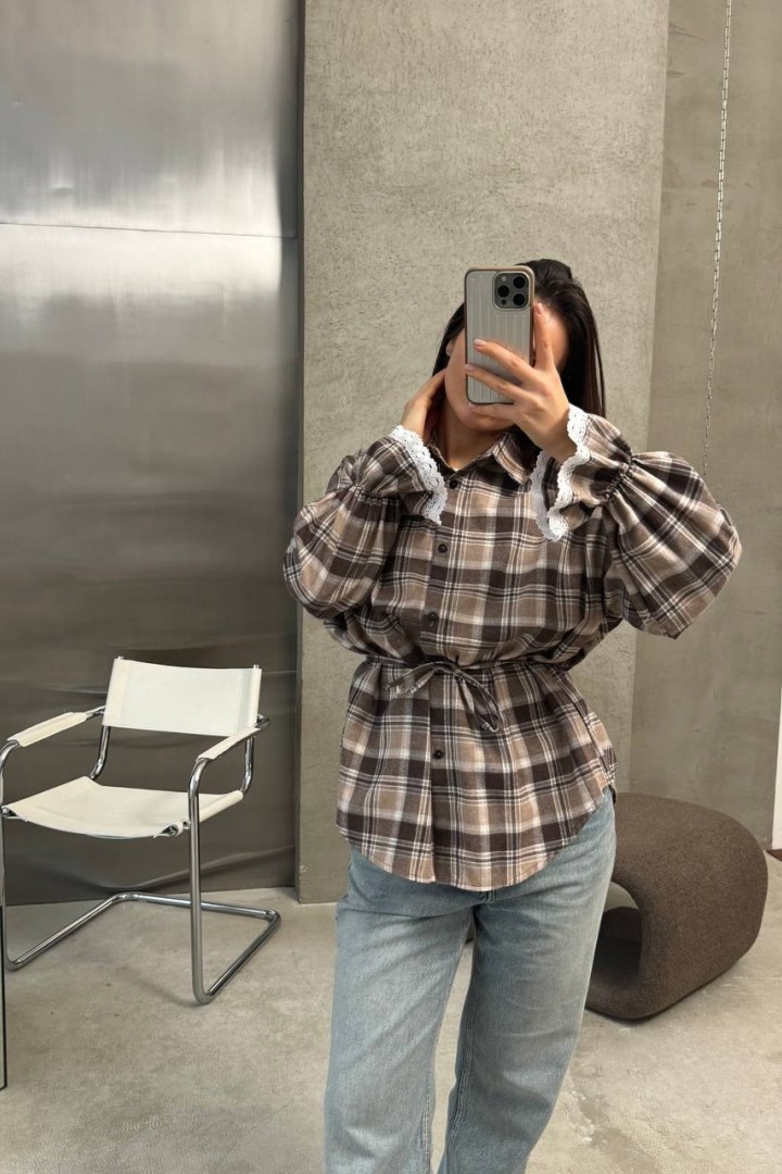 Рубашка с кружевом ANM-424A600