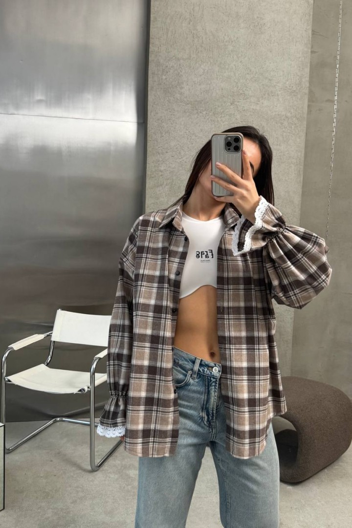 Рубашка с кружевом ANM-424A600