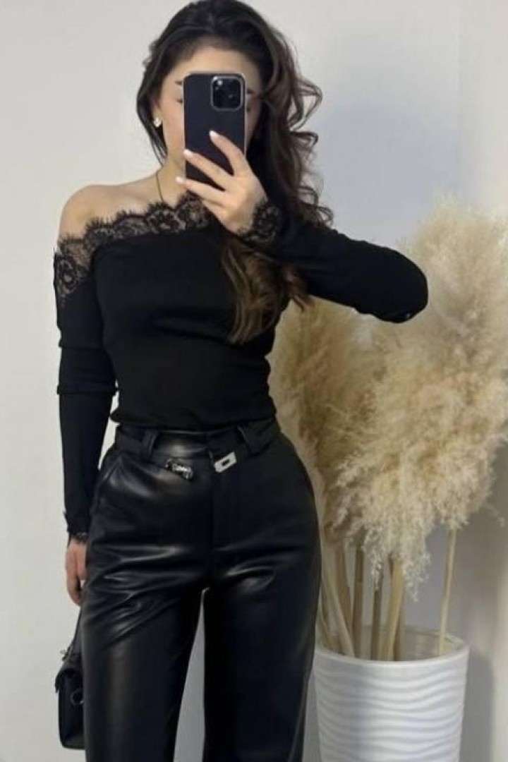 Лонгслів з мереживом AMU-959A349 