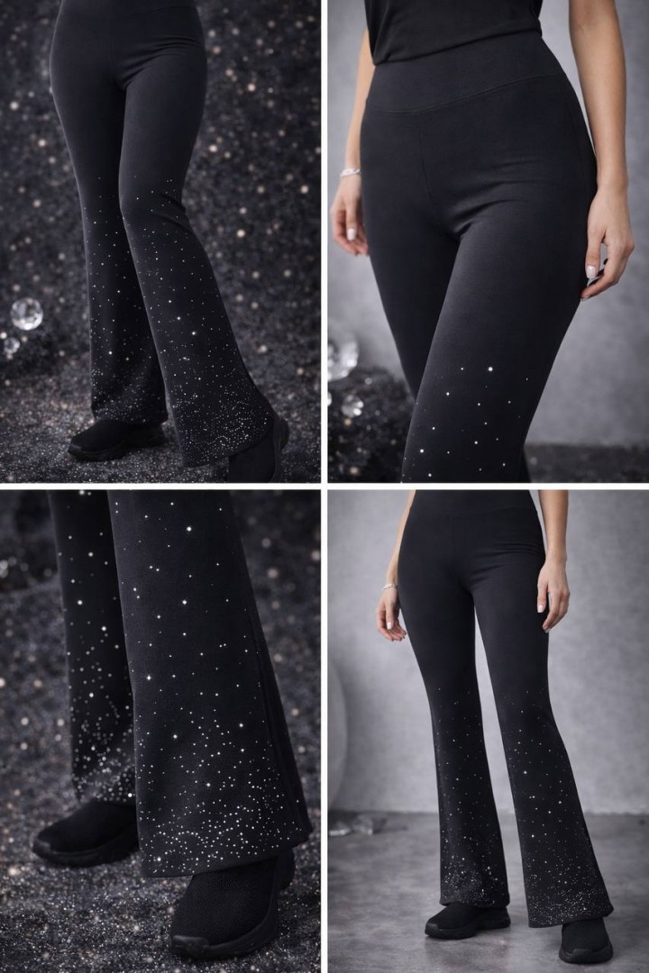 Клеш штаны черные  JK-01034A299