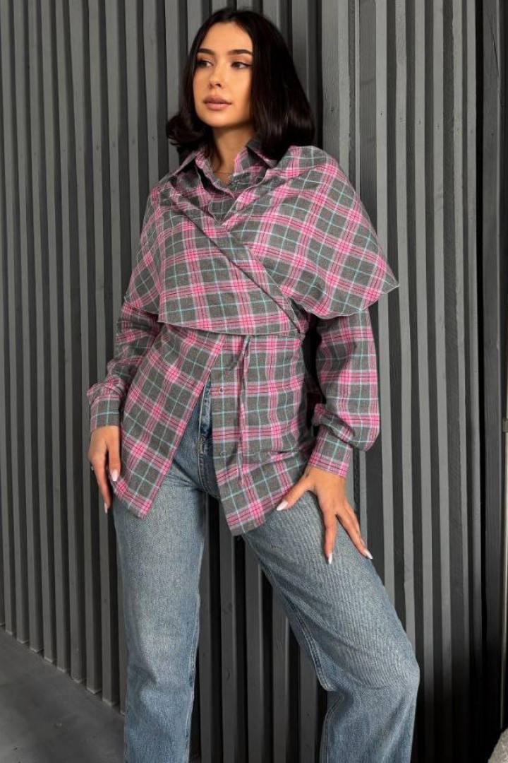 Сорочка з  хустинкою в клітинку MIL-255A700  