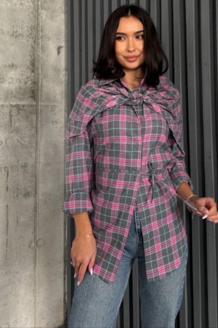 Сорочка з  хустинкою в клітинку MIL-255A700  