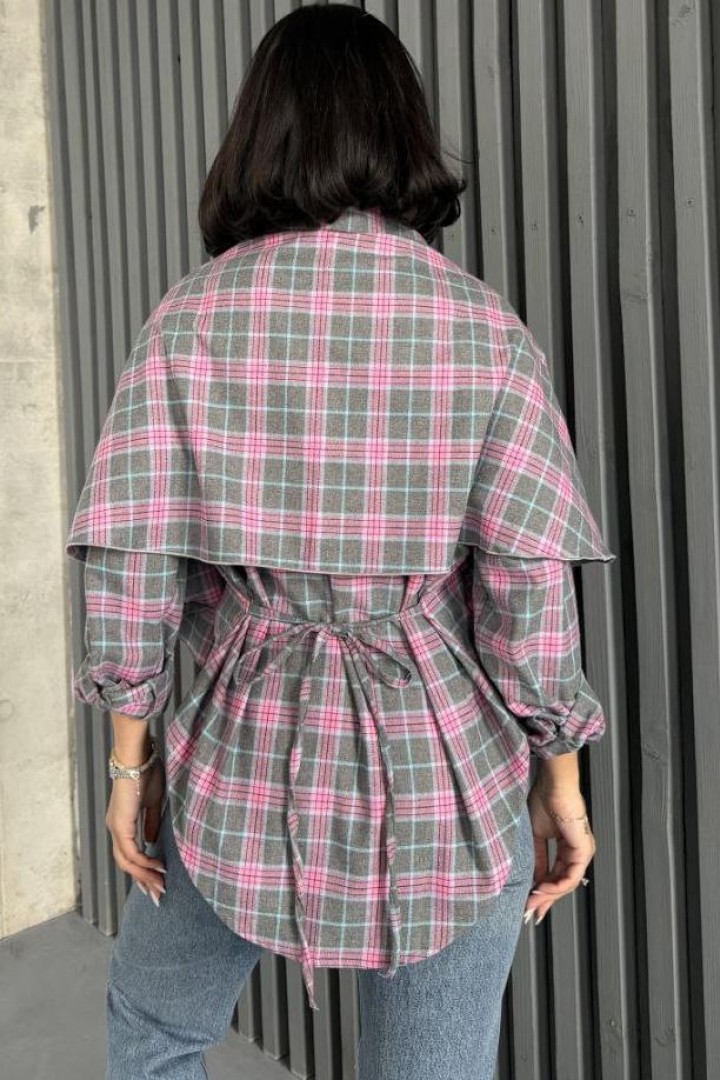 Сорочка з  хустинкою в клітинку MIL-255A700  