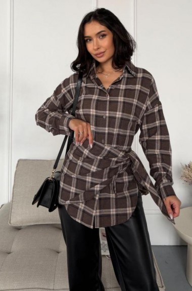 Сорочка з  хустинкою в клітинку MIL-255A700  