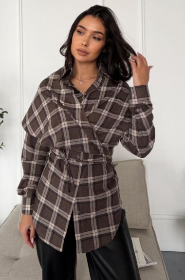 Сорочка з  хустинкою в клітинку MIL-255A700  