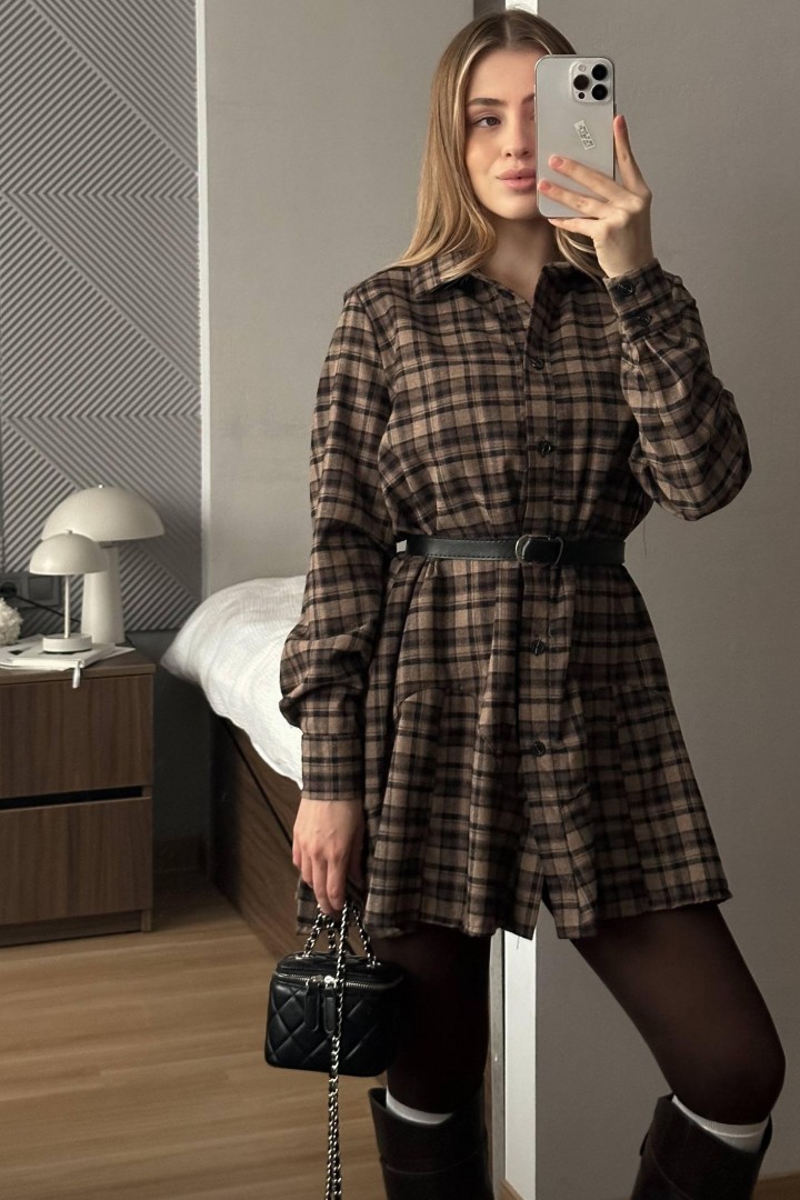 Платье с поясом HOU-422A750