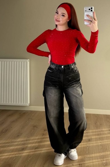 Лонгслив со стразами AMU-1481A425 Лонгслив со стразами AMU-1481A425