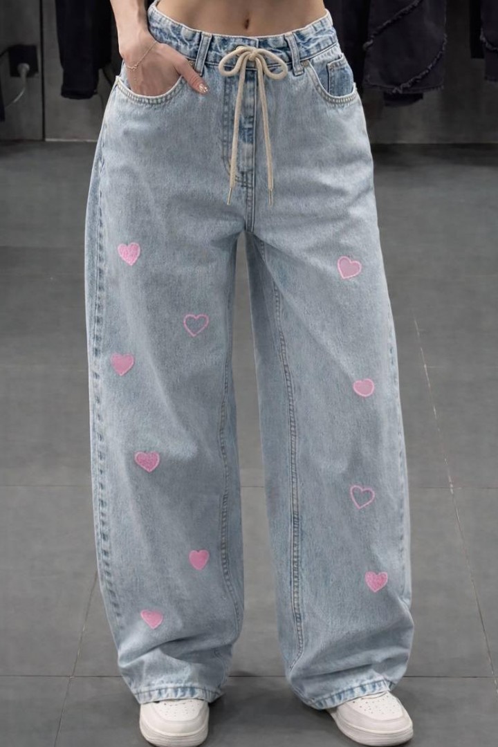 Джинсы с вышивкой  JK-1910A899