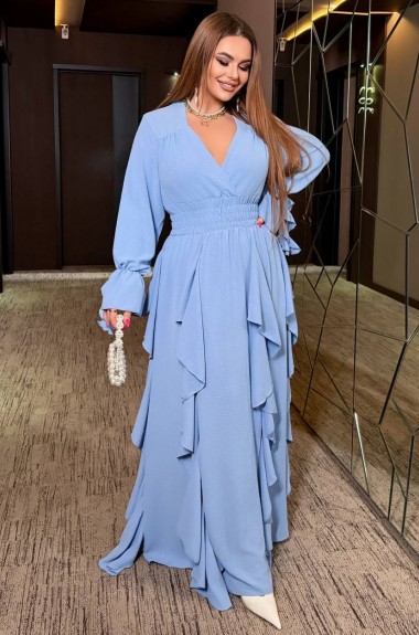 Длинное платье с воланами YM-7147.1A24 Длинное платье с воланами YM-7147.1A24