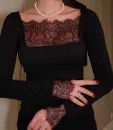 Кружевной лонгслив HOU-427A399