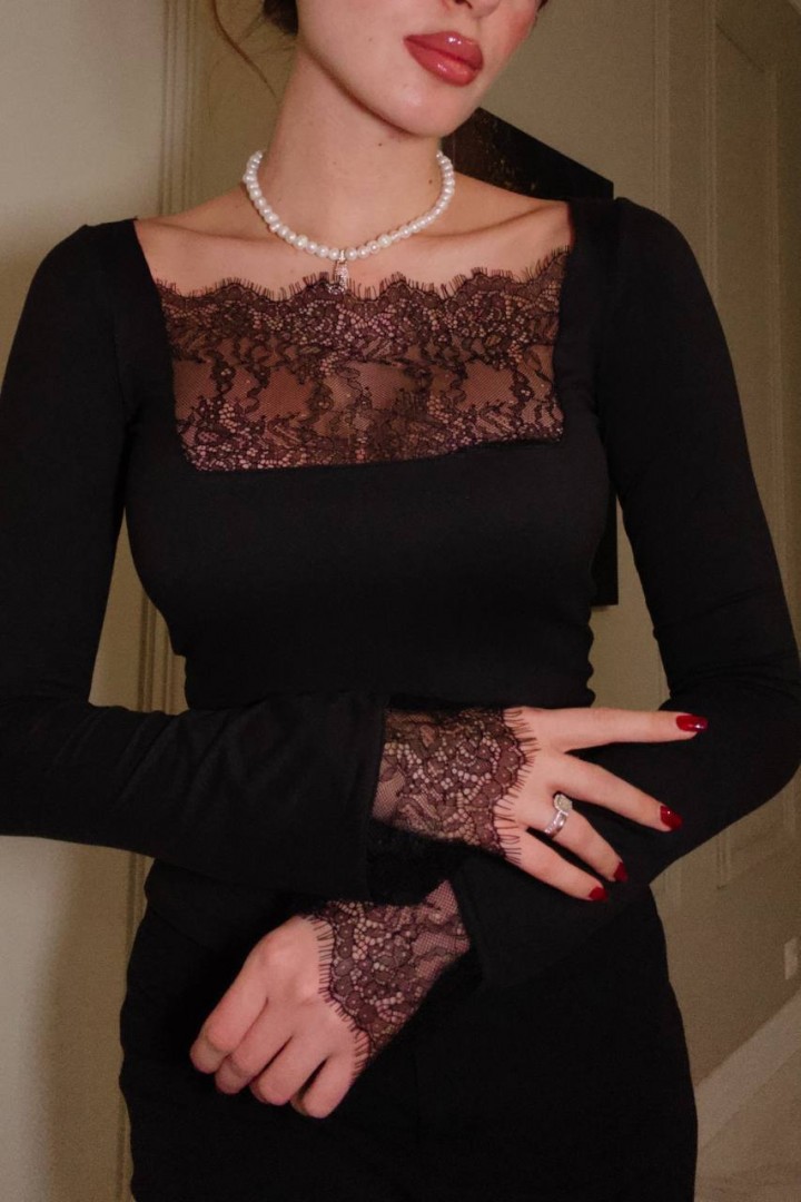 Кружевной лонгслив HOU-427A399