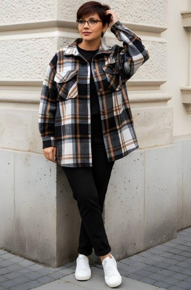 Кашемировая рубашка женская  AO-2056.1A450