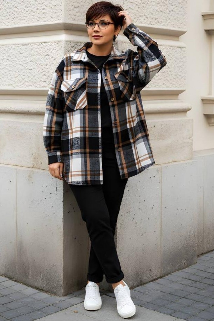 Кашемировая рубашка женская  AO-2056.1A450