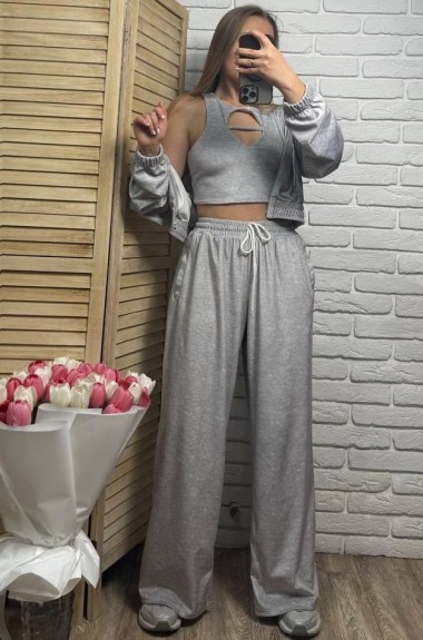 Велюровий костюм  з топом  EPZ-509A700