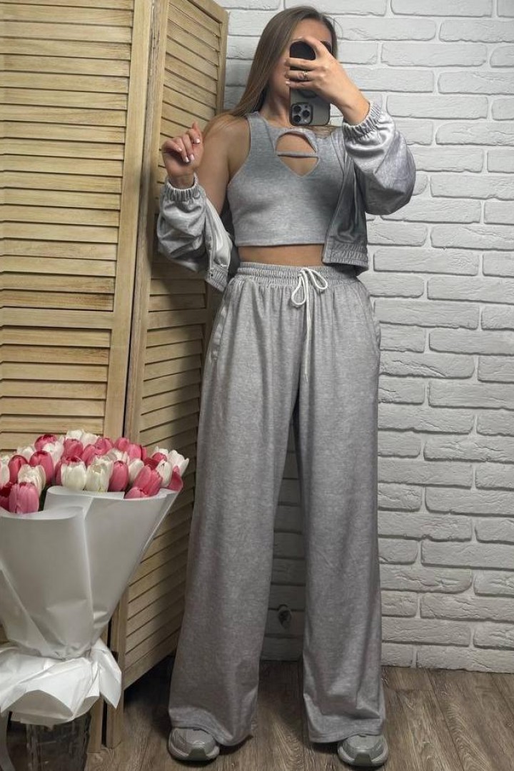 Велюровий костюм  з топом  EPZ-509A700