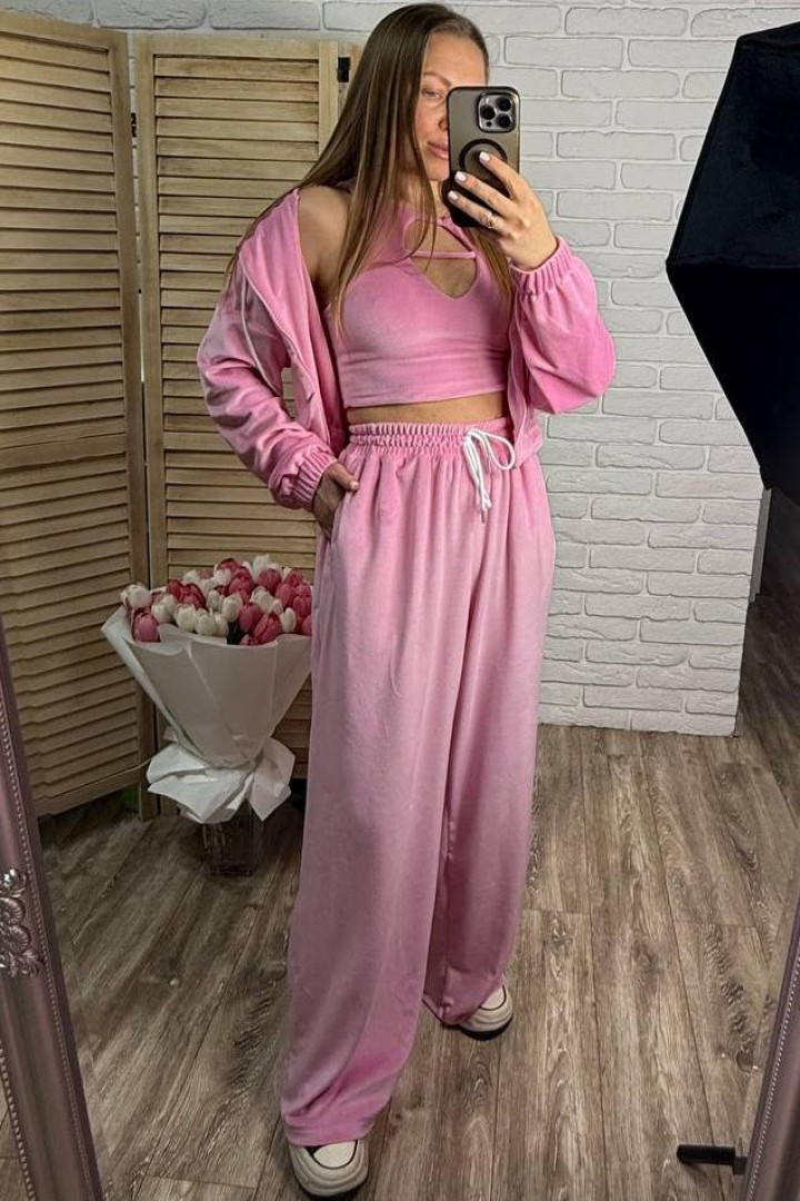 Велюровий костюм  з топом  EPZ-509A700