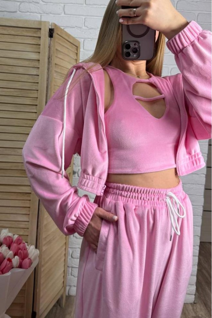 Велюровий костюм  з топом  EPZ-509A700