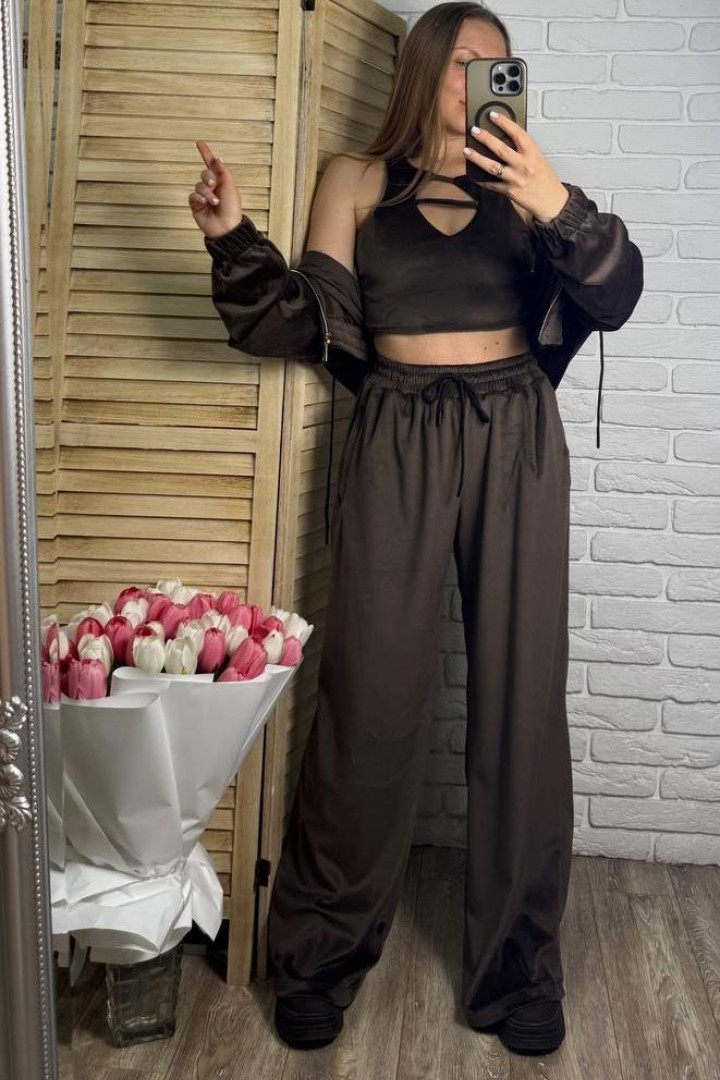 Велюровий костюм  з топом  EPZ-509A700