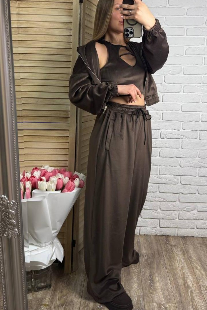 Велюровий костюм  з топом  EPZ-509A700