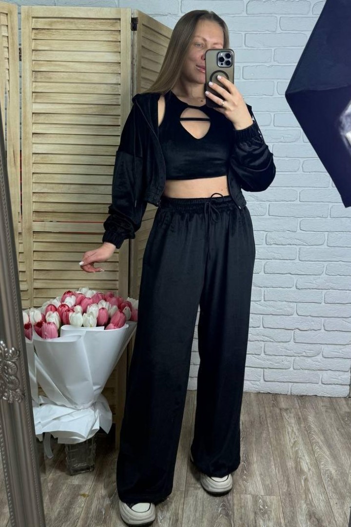 Велюровий костюм  з топом  EPZ-509A700