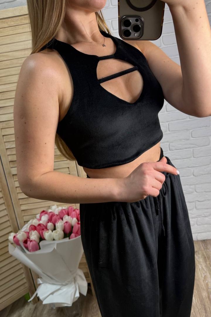 Велюровий костюм  з топом  EPZ-509A700