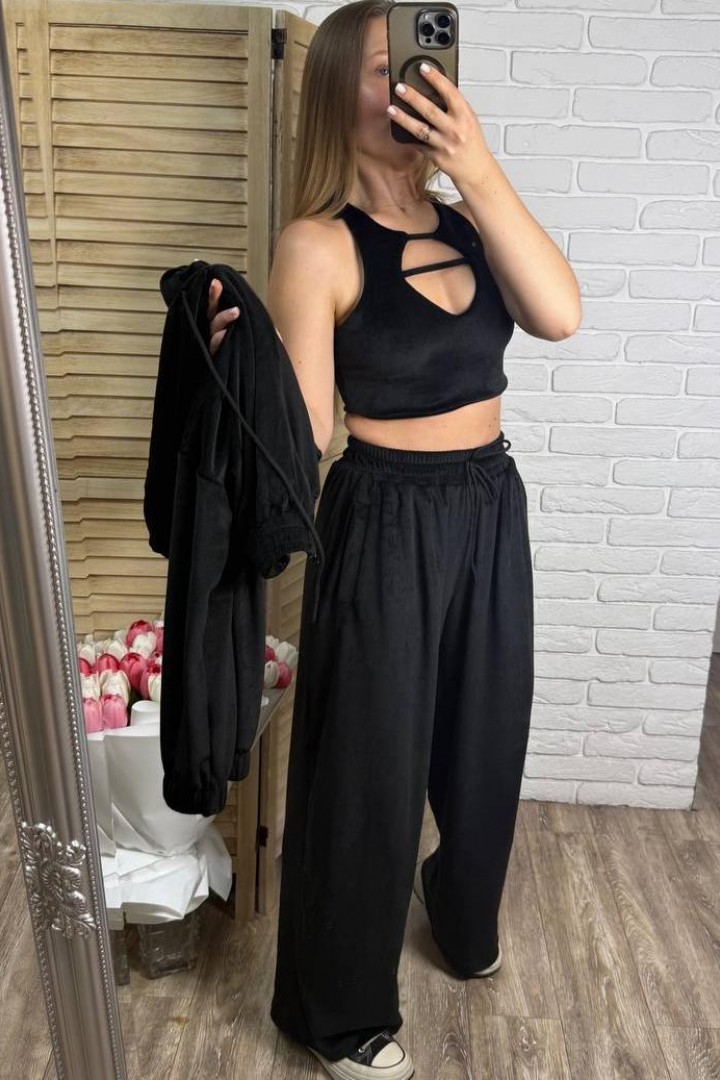 Велюровий костюм  з топом  EPZ-509A700