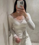 Лонгслив с кружевом HOU-428A349