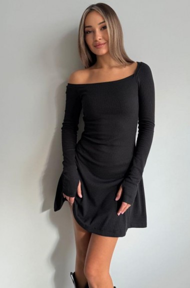 Трикотажное платье рубчик COB-817A399 Трикотажное платье рубчик COB-817A399