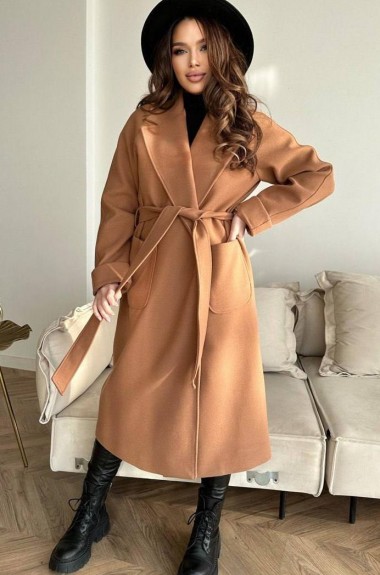 Пальто кашемировое с поясом  RK-574A950